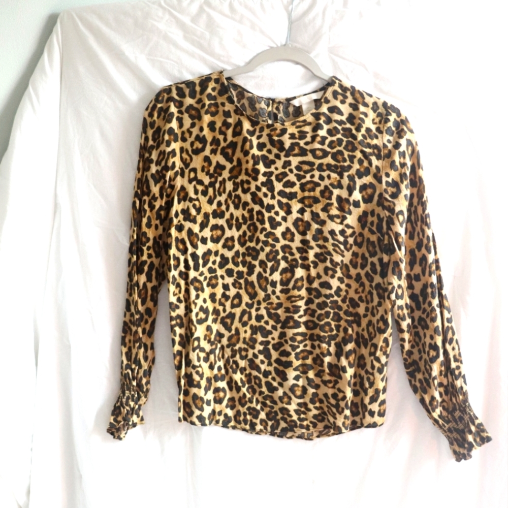 H&M Leopard Print Blouse, Size 4